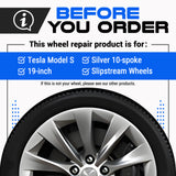 Tesla Wheel Touch-Up Paint for Model S 19-inch Silver Slipstream Rims - Color-matched Paint for DIY Curb Rash Repair
