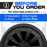 Tesla Wheel Touch-Up Paint for Model X 22-inch Grey Turbine Rims - Color-matched Paint for DIY Curb Rash Repair