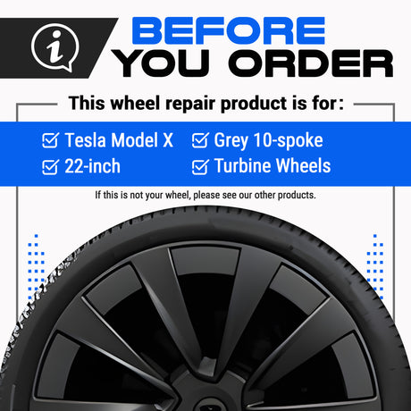 Tesla Wheel Touch-Up Paint for Model X 22-inch Grey Turbine Rims - Color-matched Paint for DIY Curb Rash Repair