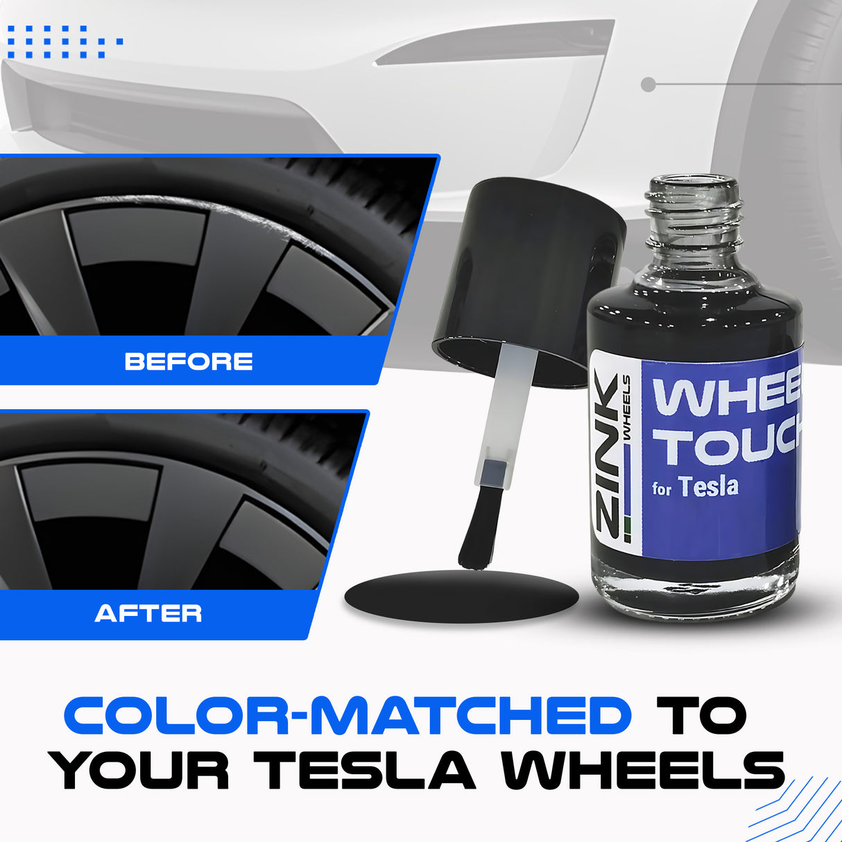 Tesla Wheel Touch-Up Paint for Model X 22-inch Grey Turbine Rims - Color-matched Paint for DIY Curb Rash Repair