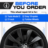 Tesla Wheel Curb Rash Repair Kit for Model S 21-inch Grey Turbine Rims with Color-matched Touch-Up Paint
