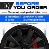 Tesla Wheel Touch-Up Paint for Model 3 20-inch Grey Sport Performance Rims - Color-matched Paint for DIY Curb Rash Repair