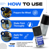 Tesla Wheel Touch-Up Paint for Model 3 19-inch Silver Nova Rims - Color-matched Paint for DIY Curb Rash Repair