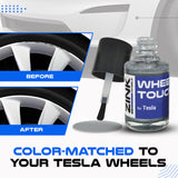 Tesla Wheel Touch-Up Paint for Model S 21-inch Silver Twin Turbine Rims - Color-matched Paint for DIY Curb Rash Repair