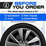 Tesla Wheel Touch-Up Paint for Model S 19-inch Silver Cyclone Rims - Color-matched Paint for DIY Curb Rash Repair