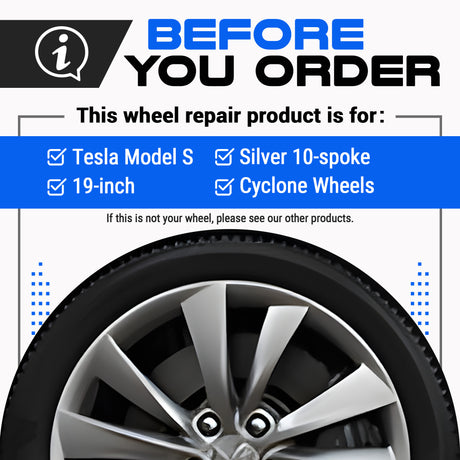 Tesla Wheel Touch-Up Paint for Model S 19-inch Silver Cyclone Rims - Color-matched Paint for DIY Curb Rash Repair