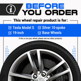 Tesla Wheel Touch-Up Paint for Model S 19-inch Silver Base Rims - Color-matched Paint for DIY Curb Rash Repair