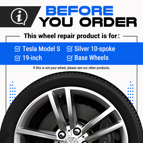 Tesla Wheel Touch-Up Paint for Model S 19-inch Silver Base Rims - Color-matched Paint for DIY Curb Rash Repair
