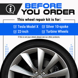 Tesla Wheel Curb Rash Repair Kit for Model X 22-inch Silver Turbine Rims with Color-matched Touch-Up Paint