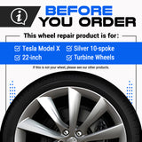 Tesla Wheel Touch-Up Paint for Model X 22-inch Silver Turbine Rims - Color-matched Paint for DIY Curb Rash Repair