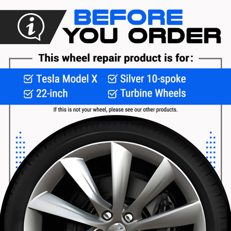 Tesla Wheel Touch-Up Paint for Model X 22-inch Silver Turbine Rims - Color-matched Paint for DIY Curb Rash Repair