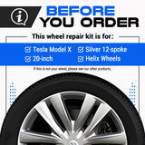 Tesla Wheel Curb Rash Repair Kit for Model X 20-inch Silver Helix Rims with Color-matched Touch-Up Paint