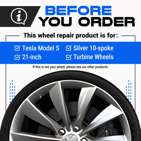 Tesla Wheel Touch-Up Paint for Model S 21-inch Silver Turbine Rims - Color-matched Paint for DIY Curb Rash Repair