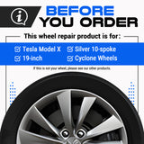 Tesla Wheel Touch-Up Paint for Model X 19-inch Silver Cyclone Rims - Color-matched Paint for DIY Curb Rash Repair