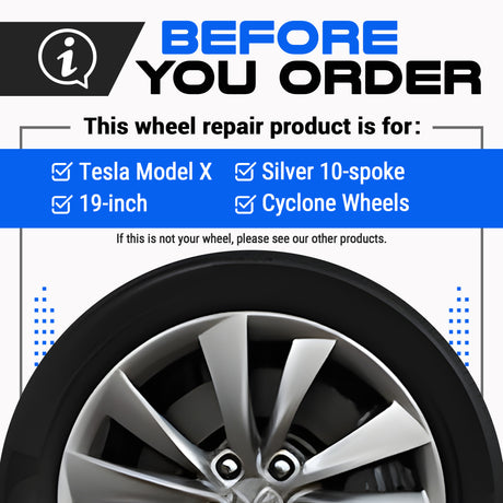 Tesla Wheel Touch-Up Paint for Model X 19-inch Silver Cyclone Rims - Color-matched Paint for DIY Curb Rash Repair