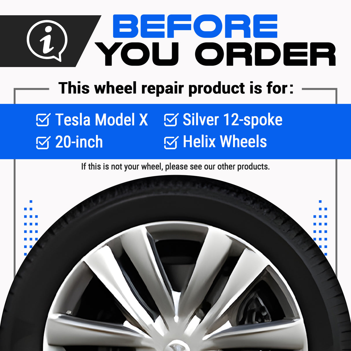Tesla Wheel Touch-Up Paint for Model X 20-inch Silver Helix Rims - Color-matched Paint for DIY Curb Rash Repair