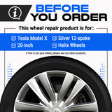 Tesla Wheel Touch-Up Paint for Model X 20-inch Silver Helix Rims - Color-matched Paint for DIY Curb Rash Repair