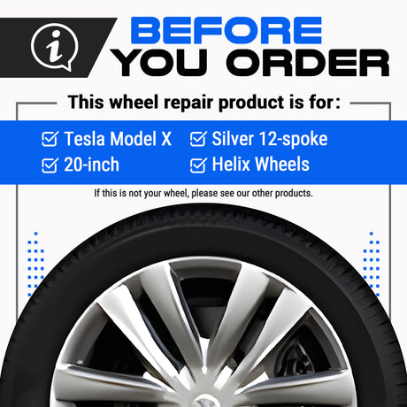 Tesla Wheel Touch-Up Paint for Model X 20-inch Silver Helix Rims - Color-matched Paint for DIY Curb Rash Repair