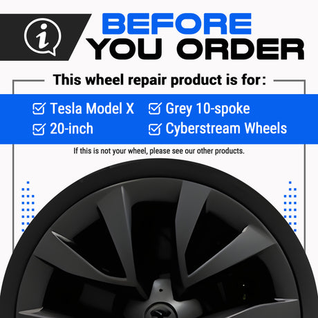 Tesla Wheel Touch-Up Paint for Model X 20-inch Grey Cyberstream Rims - Color-matched Paint for DIY Curb Rash Repair
