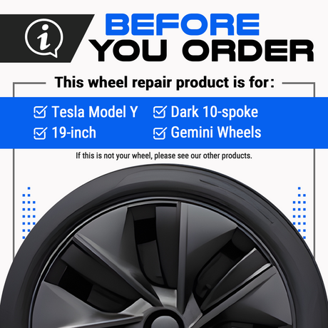 Tesla Wheel Touch-Up Paint for Model Y 19-inch Dark Gemini Rims - Color-matched Paint for DIY Curb Rash Repair