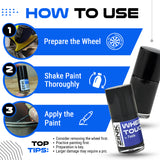 Tesla Wheel Touch-Up Paint for Model 3 20-inch Dark Grey Warp Performance Rims - Color-matched Paint for DIY Curb Rash Repair