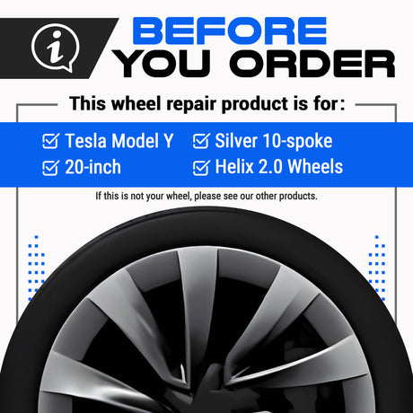 Tesla Wheel Touch-Up Paint for Model Y 20-inch Silver Helix 2.0 Rims - Color-matched Paint for DIY Curb Rash Repair