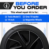 Tesla Wheel Curb Rash Repair Kit for Model S 19-inch Grey Magnetite Rims with Color-matched Touch-Up Paint