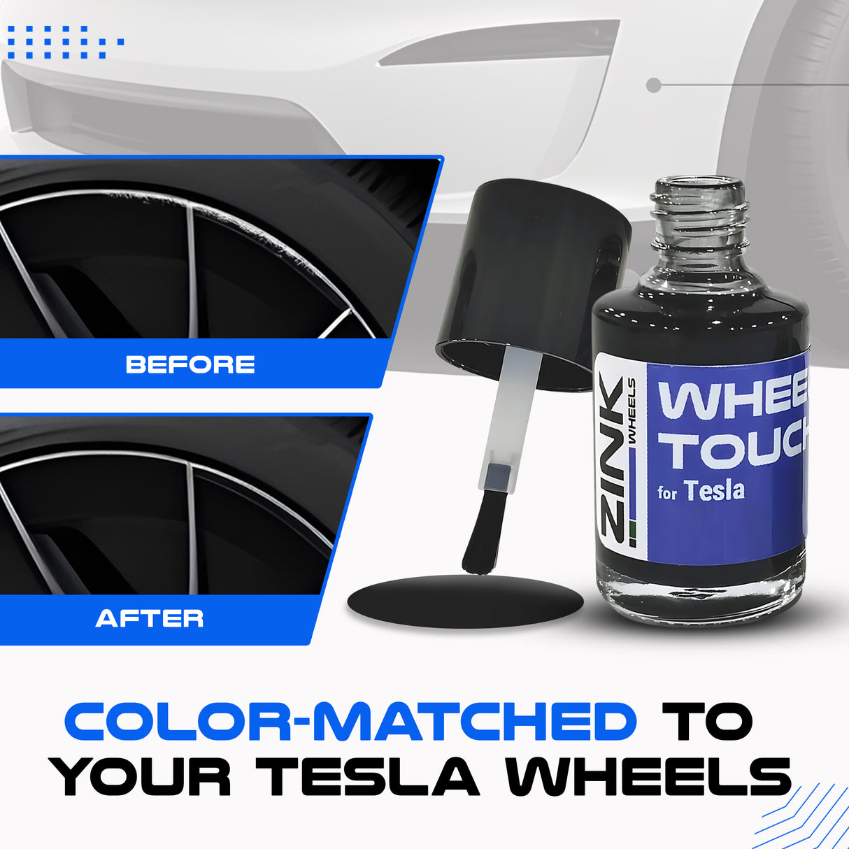 Tesla Wheel Curb Rash Repair Kit for Model S 19-inch Grey Magnetite Rims with Color-matched Touch-Up Paint