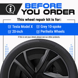 Tesla Wheel Curb Rash Repair Kit for Model X 20-inch Grey Perihelix Rims with Color-matched Touch-Up Paint