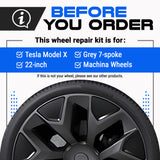 Tesla Wheel Curb Rash Repair Kit for Model X 22-inch Grey Machina Rims with Color-matched Touch-Up Paint