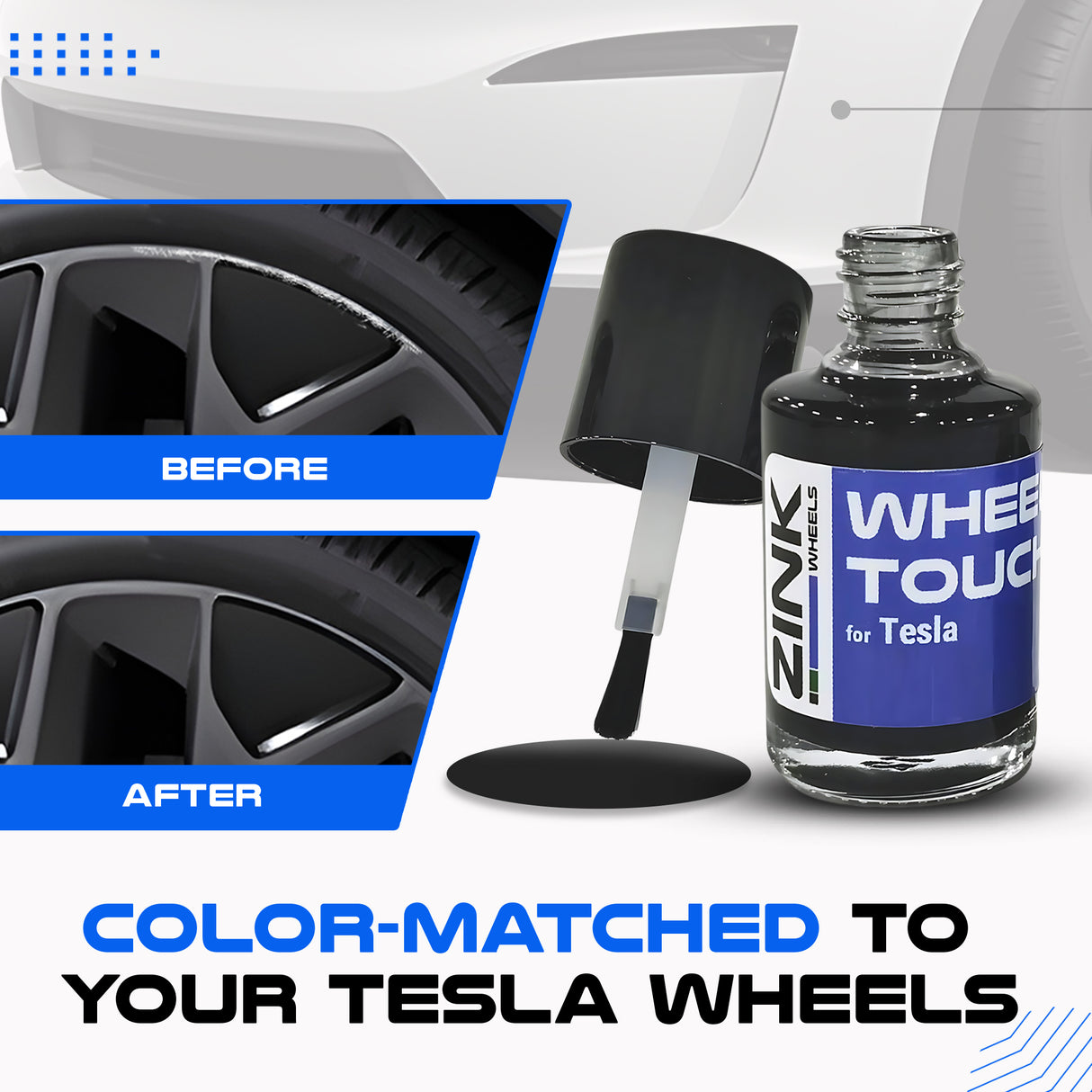 Tesla Wheel Curb Rash Repair Kit for Model X 22-inch Grey Machina Rims with Color-matched Touch-Up Paint