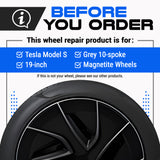 Tesla Wheel Touch-Up Paint for Model S 19-inch Grey Magnetite Rims - Color-matched Paint for DIY Curb Rash Repair