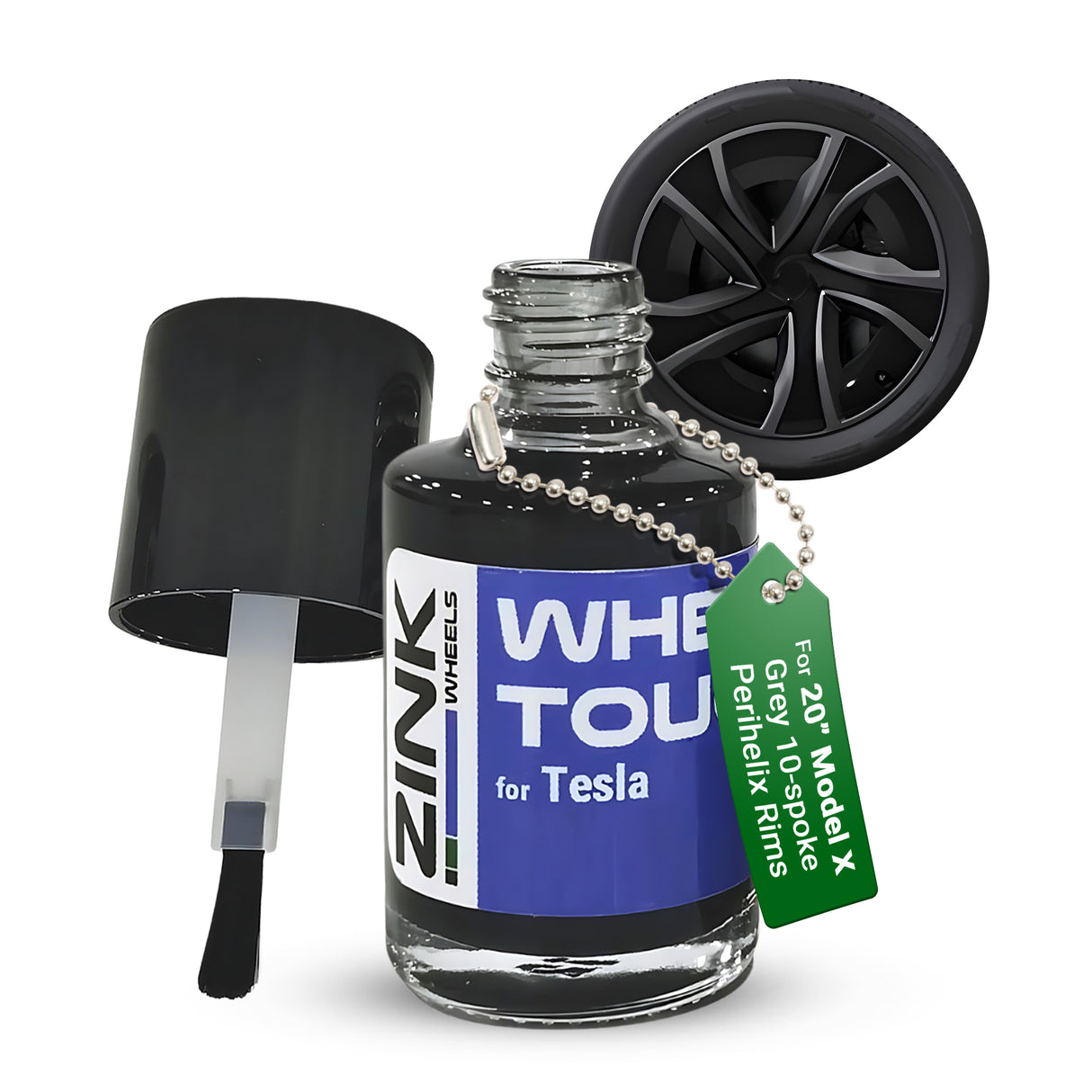 Tesla Wheel Touch-Up Paint for Model X 20-inch Grey Perihelix Rims - Color-matched Paint for DIY Curb Rash Repair