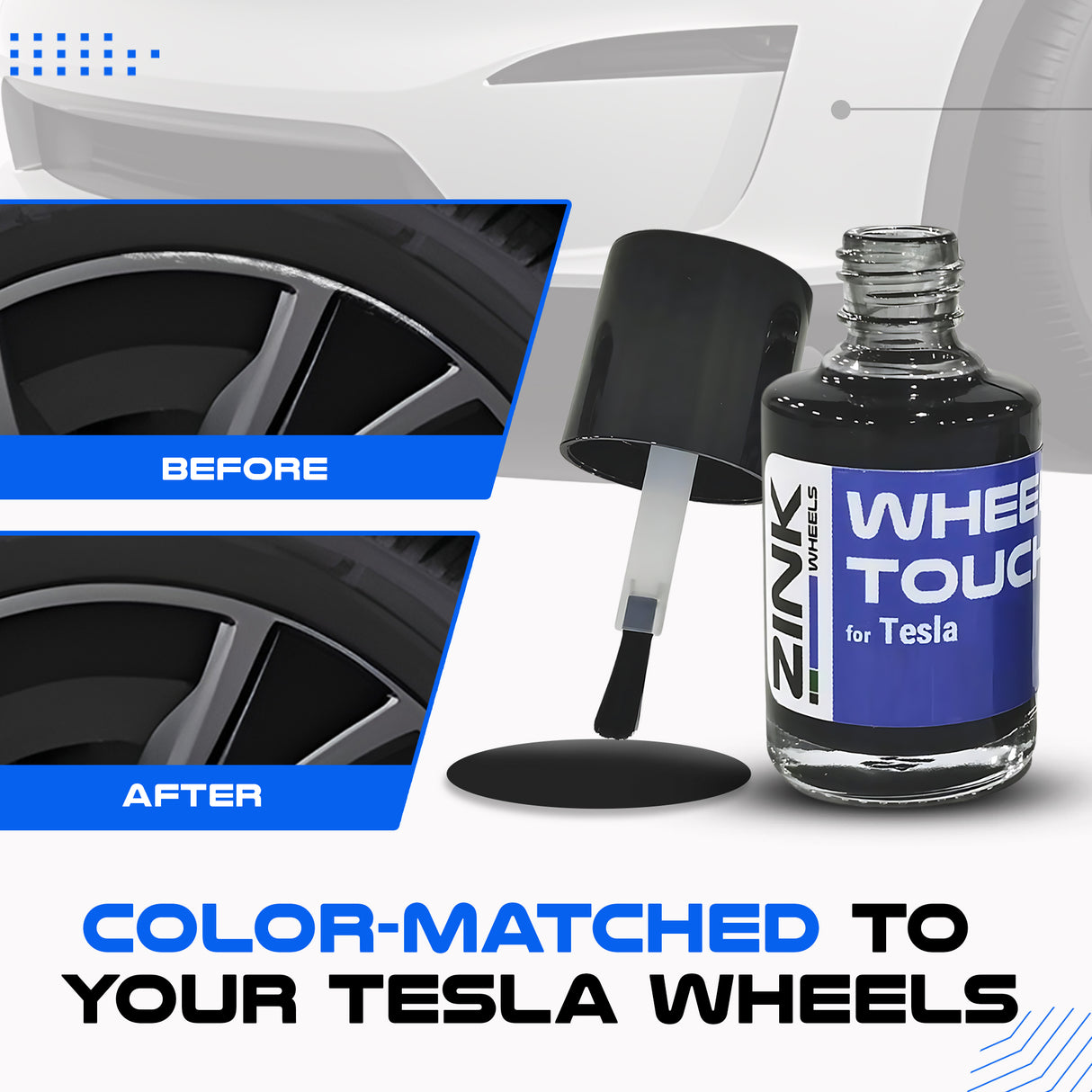 Tesla Wheel Touch-Up Paint for Model X 20-inch Grey Perihelix Rims - Color-matched Paint for DIY Curb Rash Repair