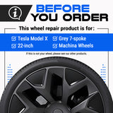 Tesla Wheel Touch-Up Paint for Model X 22-inch Grey Machina Rims - Color-matched Paint for DIY Curb Rash Repair