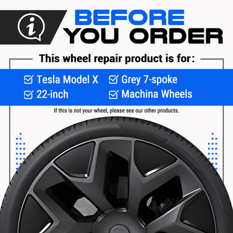 Tesla Wheel Touch-Up Paint for Model X 22-inch Grey Machina Rims - Color-matched Paint for DIY Curb Rash Repair