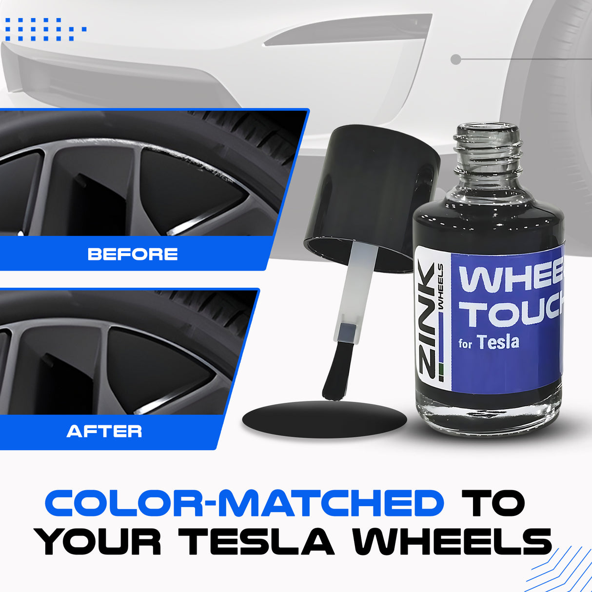 Tesla Wheel Touch-Up Paint for Model X 22-inch Grey Machina Rims - Color-matched Paint for DIY Curb Rash Repair