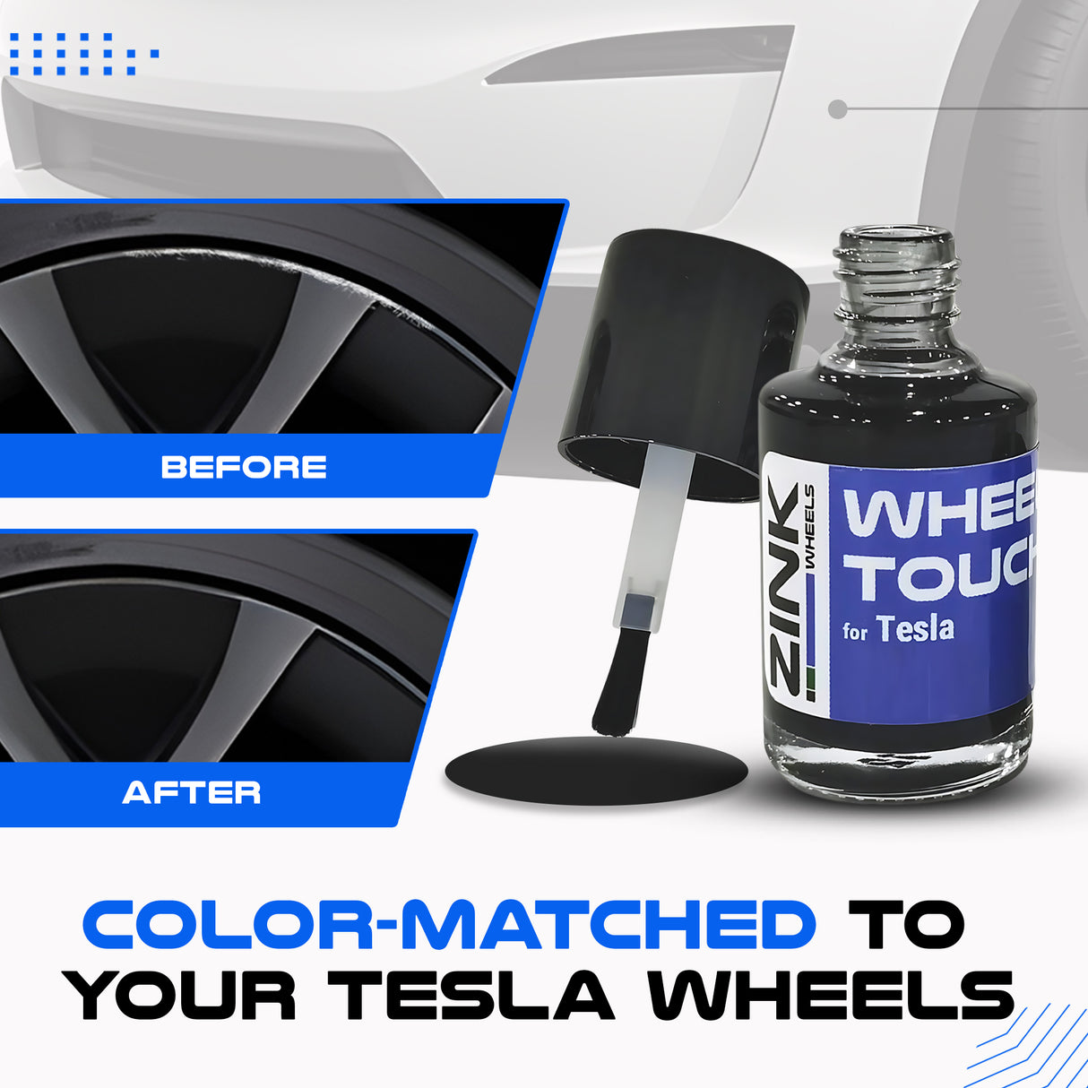 Tesla Wheel Touch-Up Paint for Model Y 21-inch Grey Arachnid 2.0 Performance Rims - Color-matched Paint for DIY Curb Rash Repair